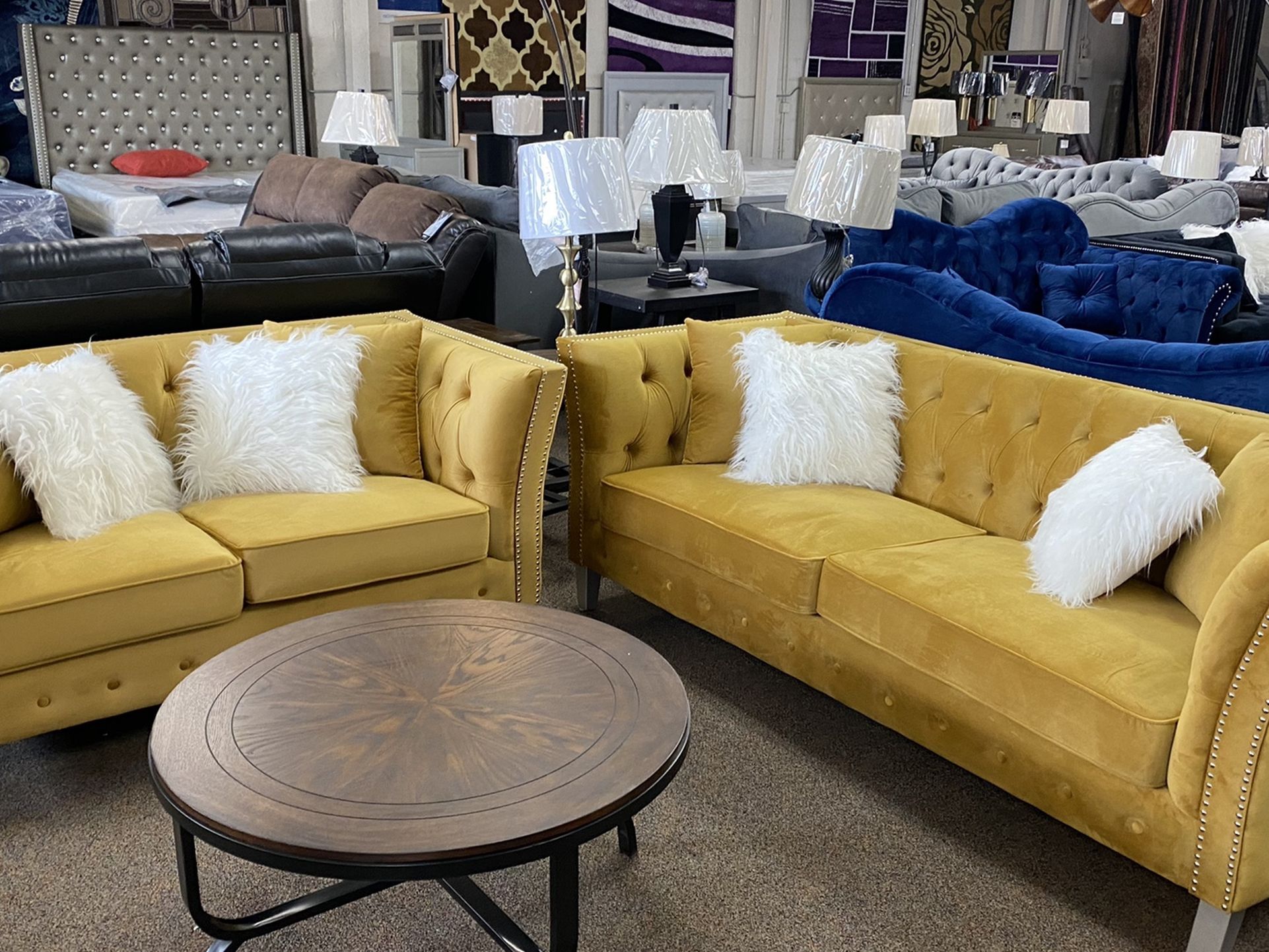 Sectionals And Sofa, Love Seat Available In Stock At Wholesale Furniture Center $49 Down And Take It Home Today