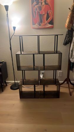 5 Tier Storage Shelf, S Shaped Geometric Bookcase x 2 pieces