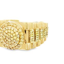Luxurious Diamond-Encrusted Gold Ring 10K Yellow Gold 1.50 CTW