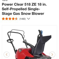 Snow Blower Toro Electric Power Clear Self Propelled