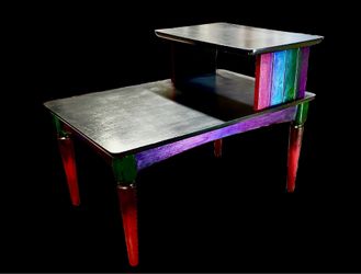 Colorful Retro End Table – One of a Kind!