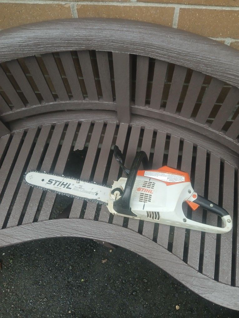 Stihl.
 MSA 220C model 16-inch bar. With battery. $450 Firm on price.