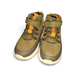 Kids Olive Green High-Top Hiking Boots