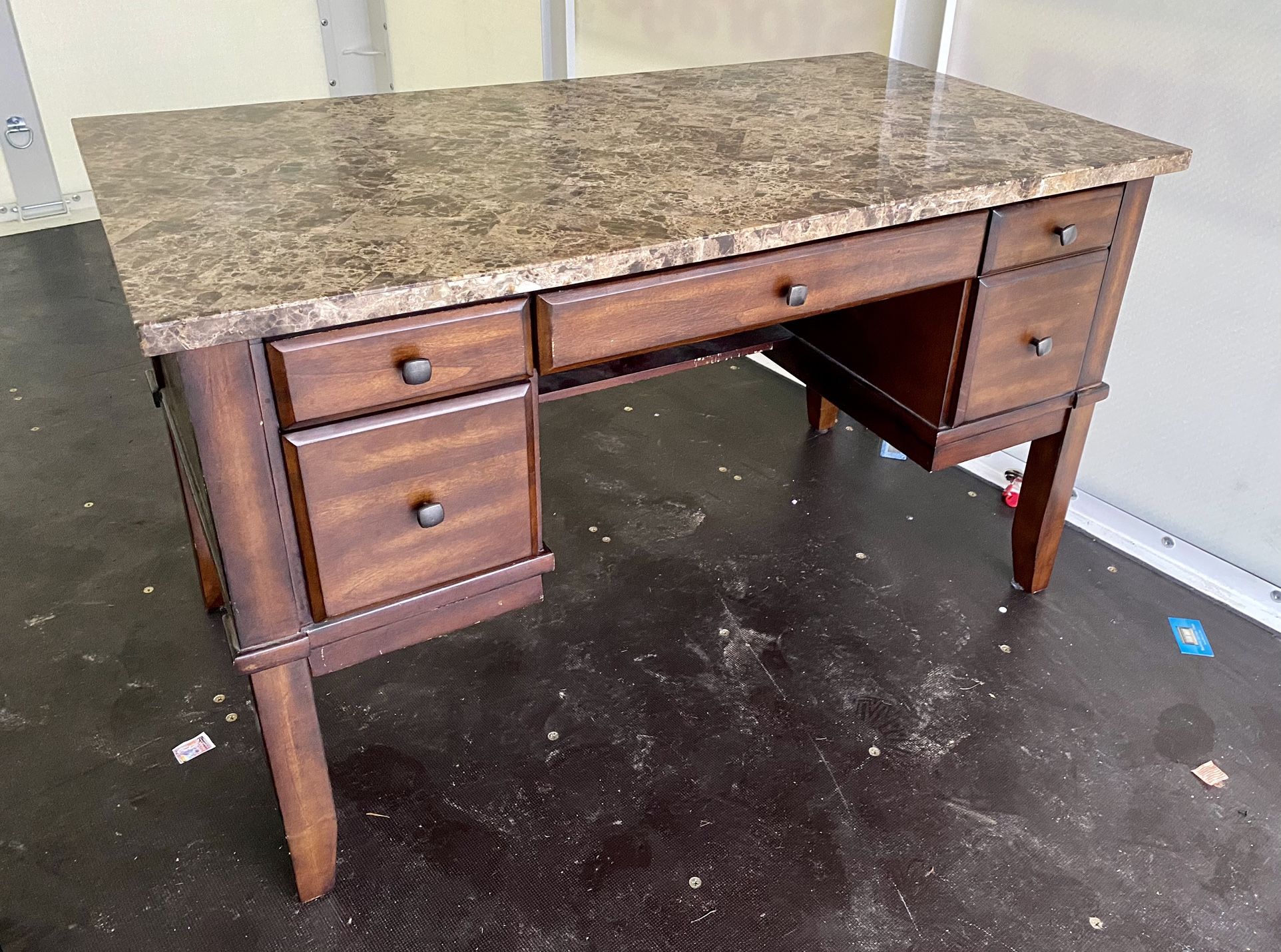 Wood And Granite Computer Office Desk