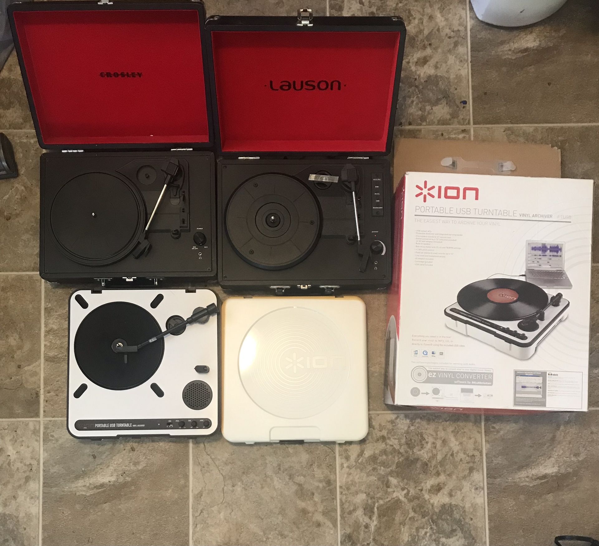 Vintage Record Player Bundle