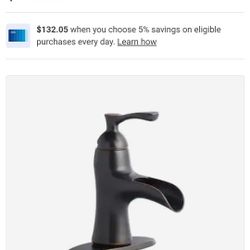 allen + roth Sumter Oil-Rubbed Bronze 1-handle 4-in centerset WaterSense Waterfall Bathroom Sink Faucet with Drain with Deck Plate. Brand New.