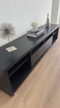 Modern Dark Espresso  (Black) TV Stand / Media Console