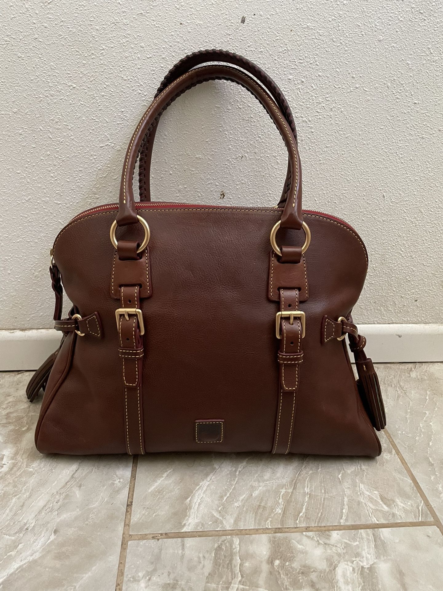 Dooney & Bourke Florentine Chestnut Domed Buckle Satchel