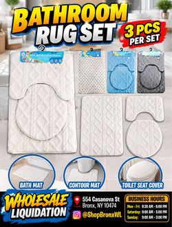 3-Piece Bathroom Rug Set