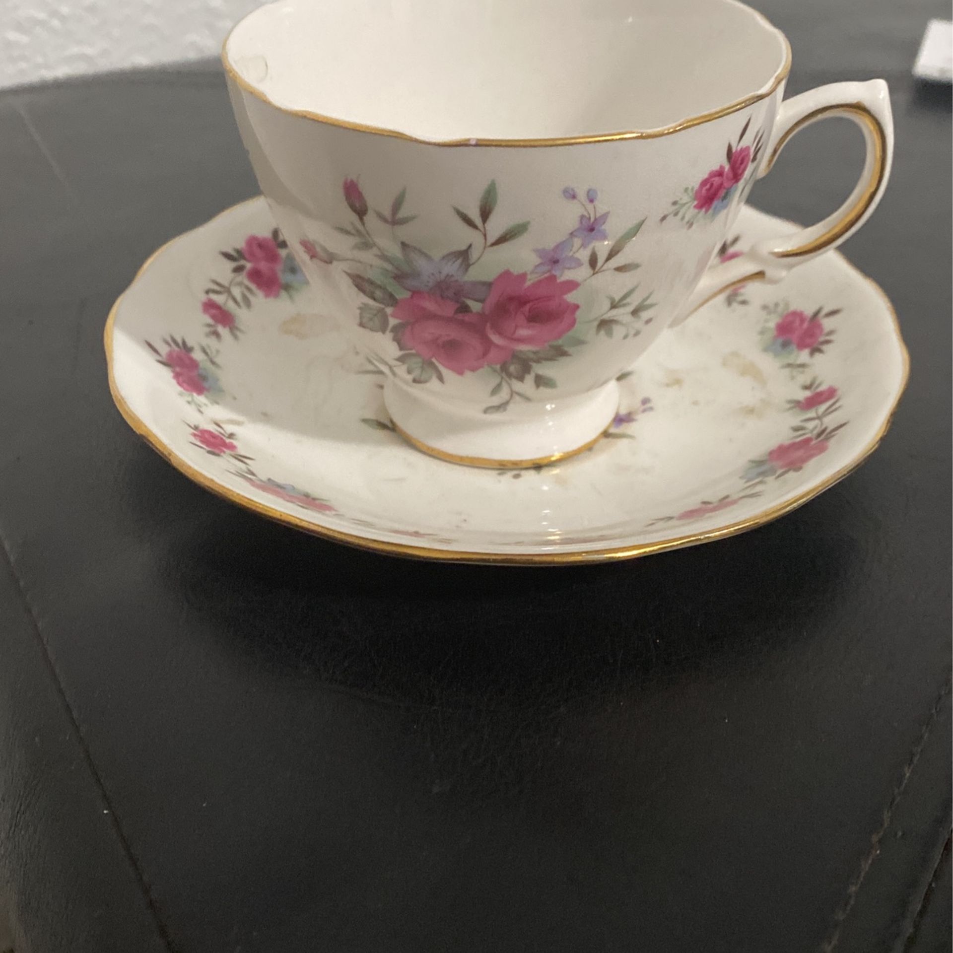 Queen Anne Pink Roses Cup And Saucer