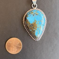 Turquoise And Silver 925 Pendant