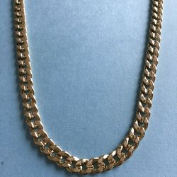 24” Diamond Cut Cuban Necklace 14k Gold Plated 8mm *Ship Nationwide Or Pickup Boca Raton