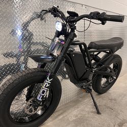 45 Mph Electric E-Bike, Full Suspension, 20x4.5 Jumbo Fat Tire, 1500/2500W Motor Peak, Twist Throttle