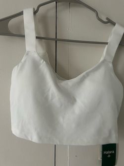 New White Sports Bra/crop top by Halara, new with tags. Medium.
