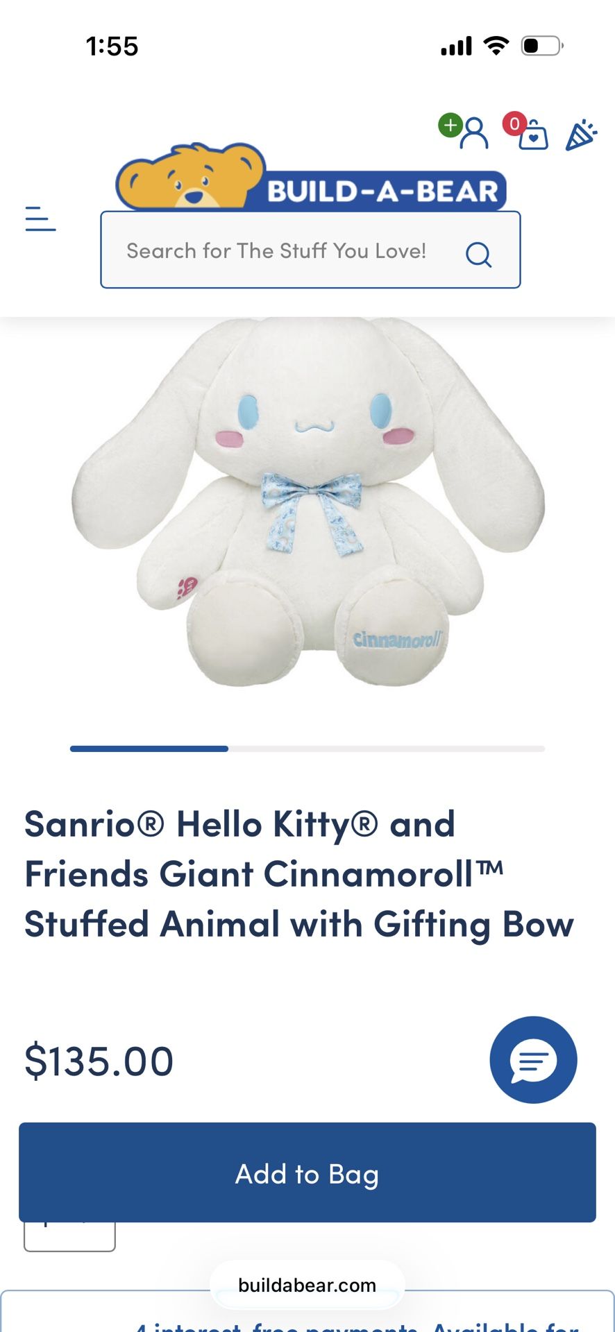 Giant cinnamoroll Plushie