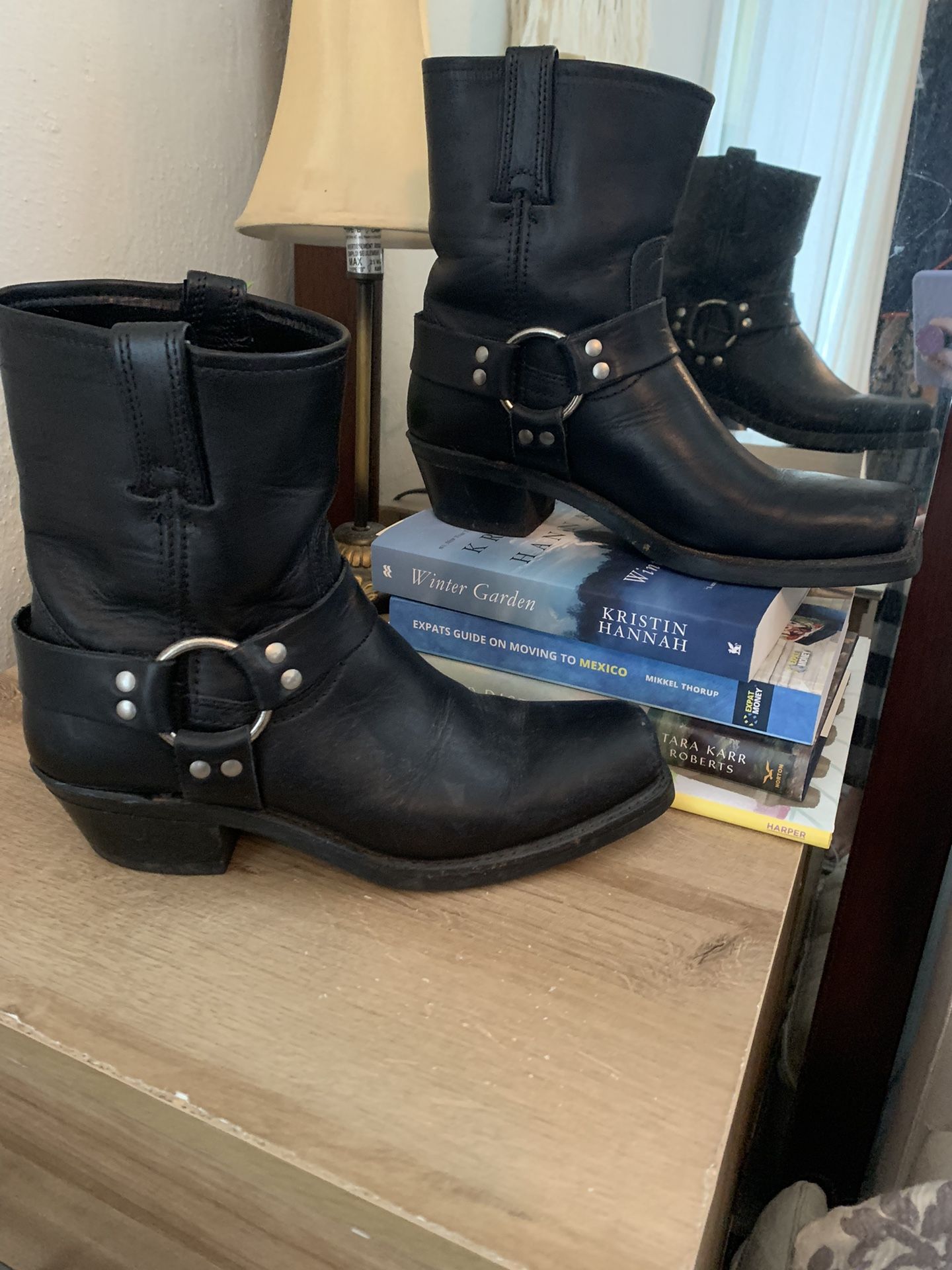 Frye Leather Short Harness Moto Boot Sz 9 Woman