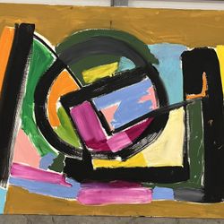 Elliss Hopkins (Carmel) Large-Scale Multicolored Color Block Abstract in Acrylic on Canvas