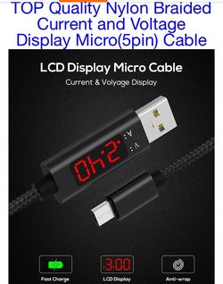 Led Display USB Data Charger Cable