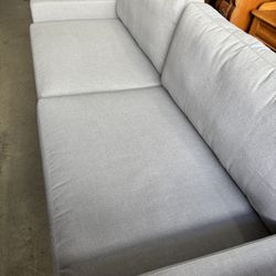 Beautiful Light Grey Twill Fabric Sofa-looks Brand New