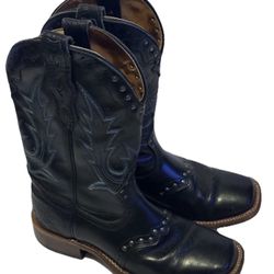 Mens Boulet  Western Cowboy Square Toe Boots Size 7 C Style 0257 Black