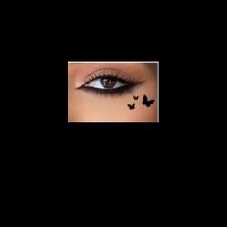 Black Liquid Eyeliner Pen With Butterfly Tattoo Stamp 