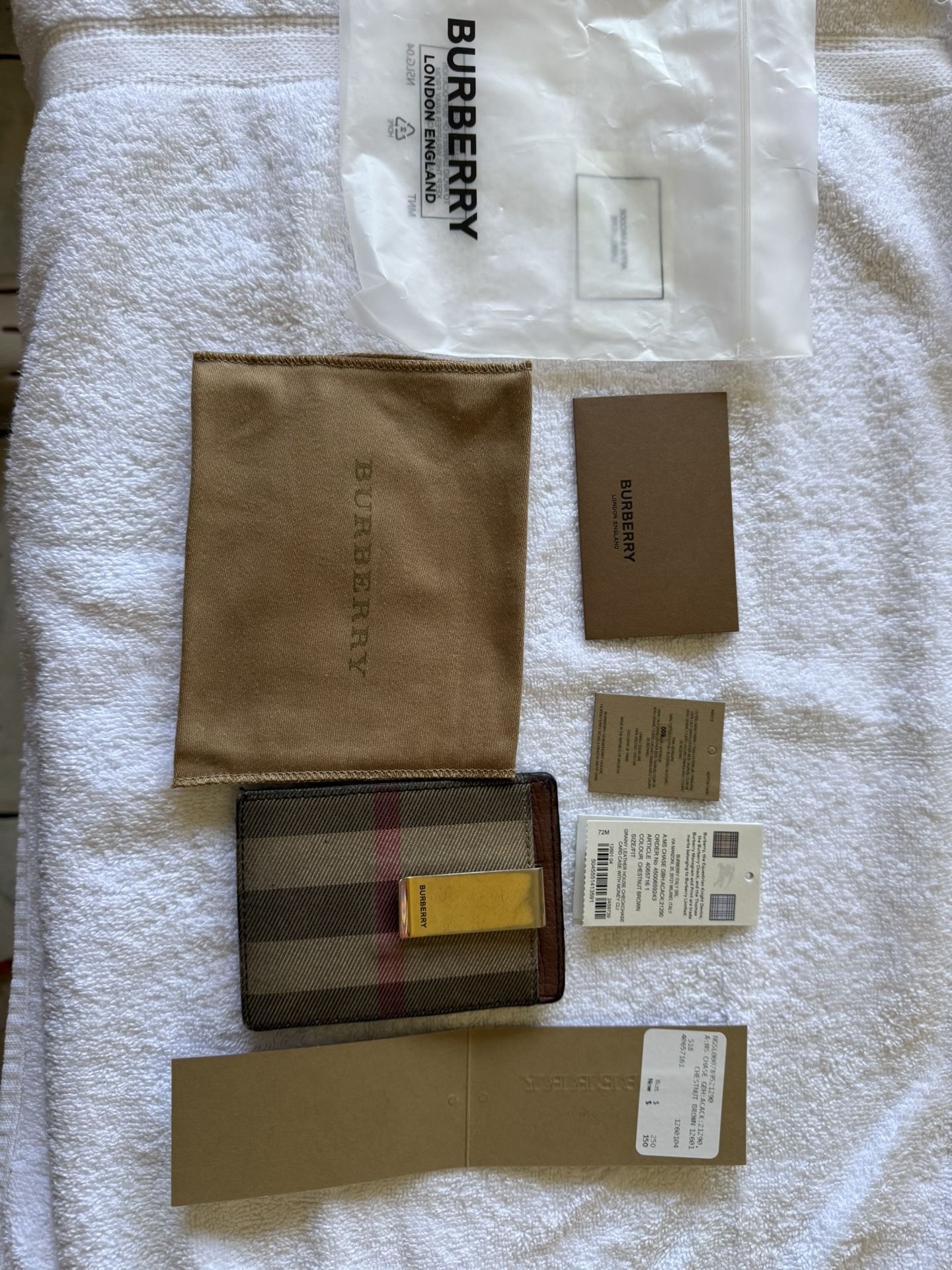 Burberry Wallet with Original Tags and Duster Bag