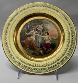 Antique Vienna Porcelain Handpainted Cabinet Plate The Bachantes Signed Reif 