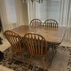 Wood dining set  table and 4 chairs