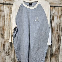 Jordan Jumpman 3/4 Sleeve T Shirt Men's (Size XXL) Light Blue/White 