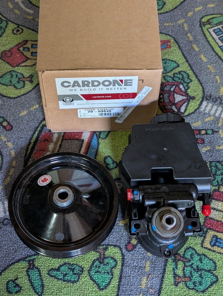New Cardone LS1 Power Steering Pump w/Reservoir, Pulley, Cap