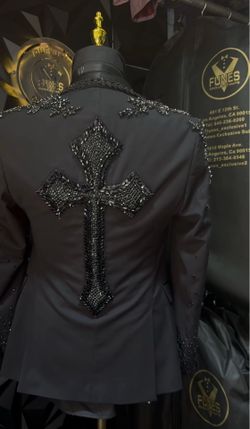 Prom Suit Jacket Men Black Rhinestone