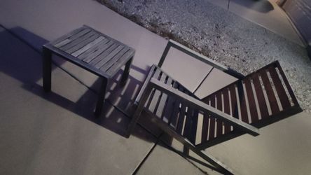 Outdoor Patio Wooden Chair with Little Matching Table