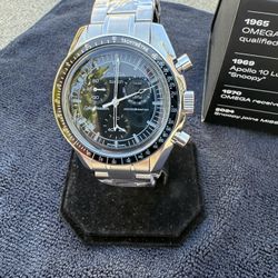 Stainless Steel Modded! OMEGA x Swatch Black MoonSwatch - Mission to the Moon-phase
