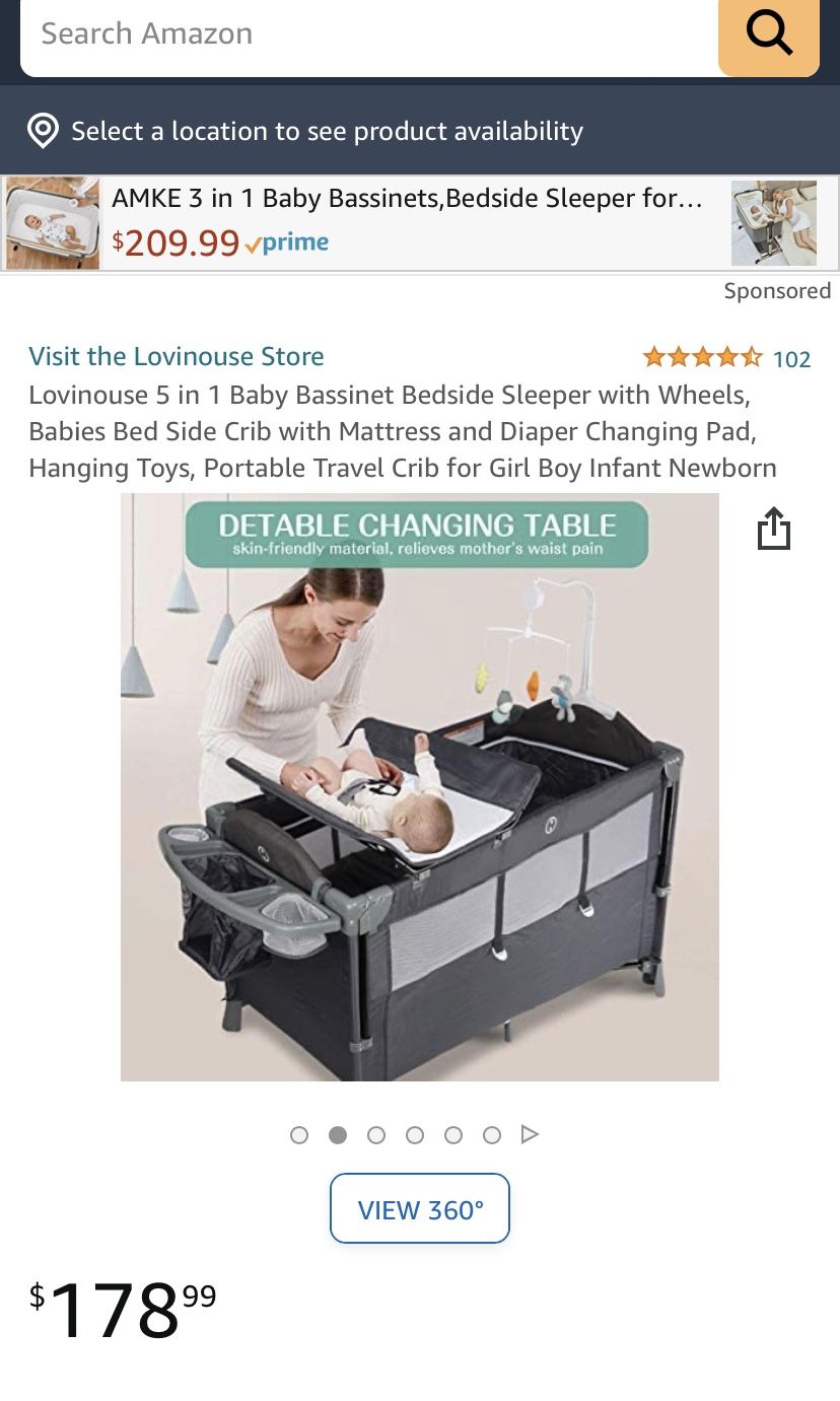 New In Box Baby Bassinet Bedside Sleeper