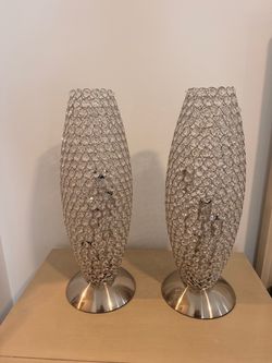 Pair of Crystal Bead Table Lamps