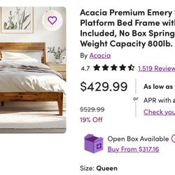 New In Box Bed Frame Queen Size
