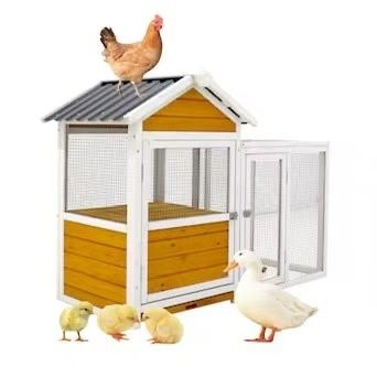 LOVMOR Large outdoor chicken coop Wooden chicken coop duck coop with nest box bird cage rabbit cage waterproof PVC board yellow brown $80