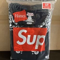 DS Supreme x Hanes Bandana Shirts Pack Black SzS (2 Shirts in 1 Pack)