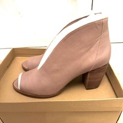 Rose Lucky Brand Leather peep toe boots