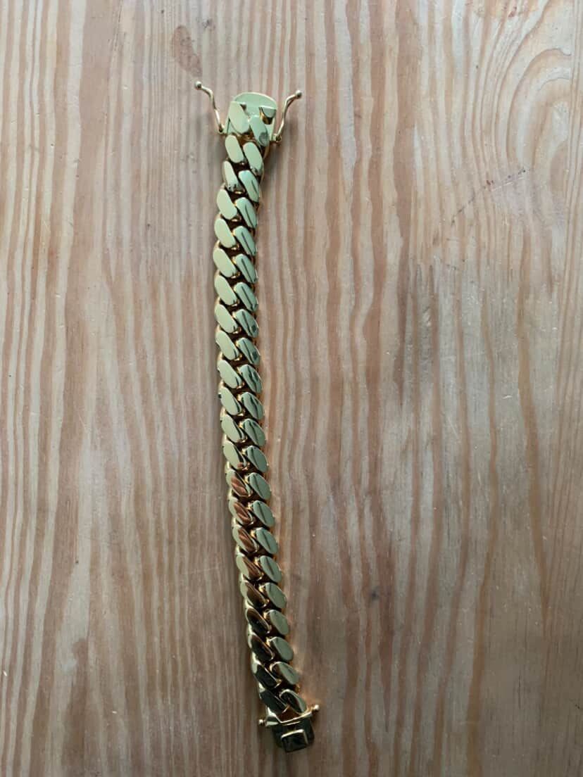 Men’s 15mm Gold  Cuban Link Bracelet 