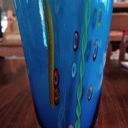 Blue Sommerso Millefiori Murano