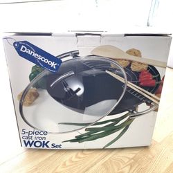 Williams Sonoma Cast Iron Wok Set