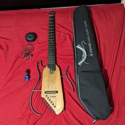 Donner Hush 1 Acoustic Silent Guitar BUNDLE