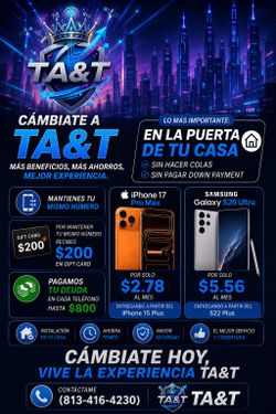Teléfono Nuevo + $200  Regalo por línea