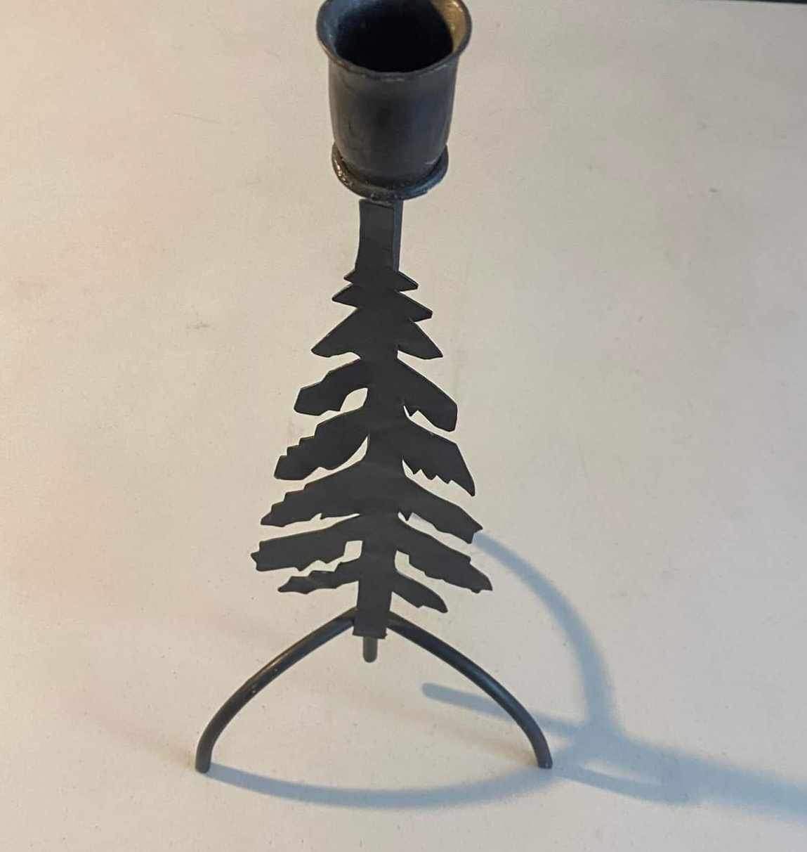 Metal Tree Black Candle Holder Christmas Holiday Decor