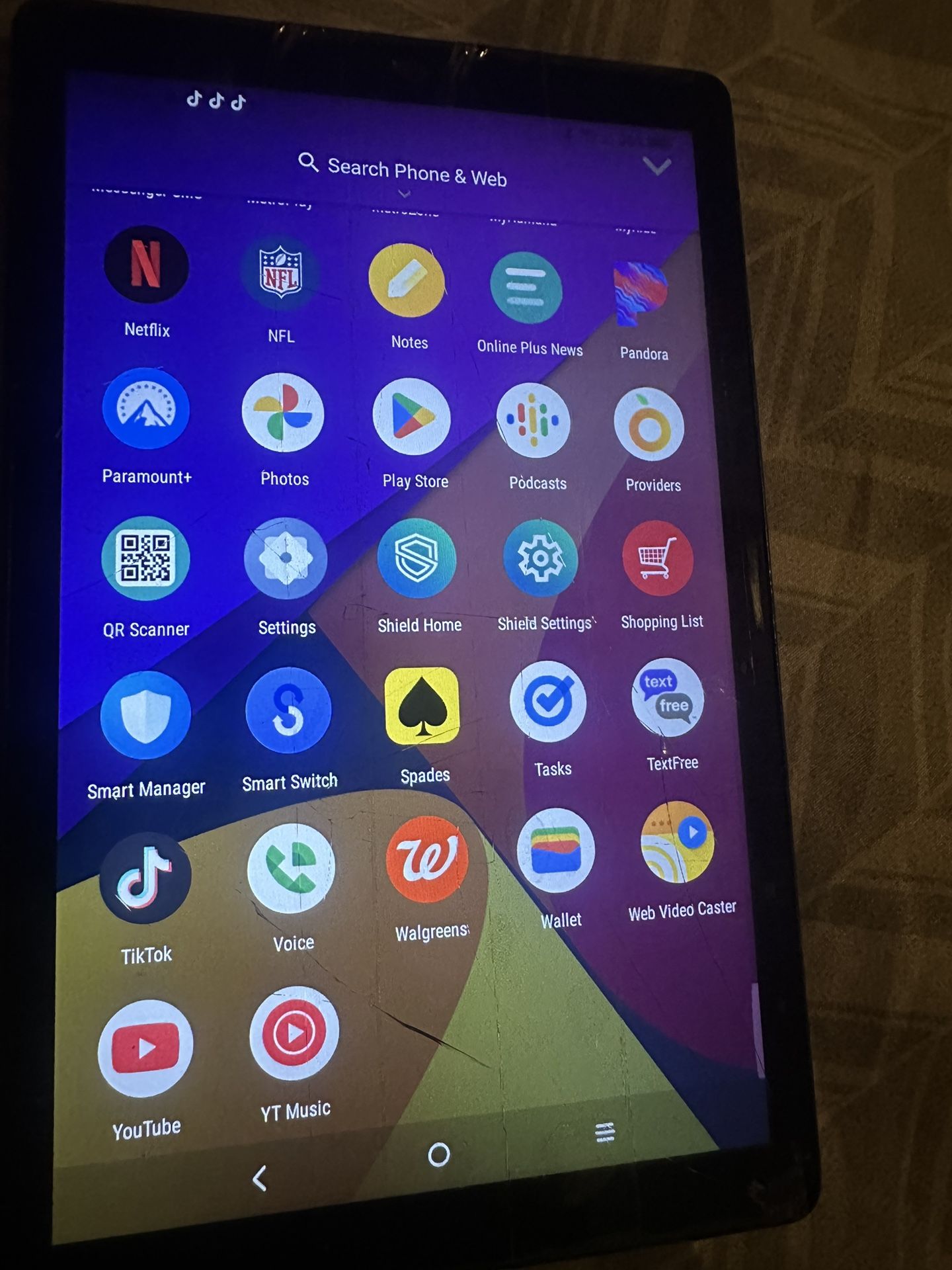 TCL TABLET WITH TICTOK ON IT (has A Crack On Screen But Still Works Perfect)