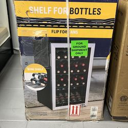NEW AIR WINE AND BEVERAGE FRIDGE 3.4 Cu.FT COOLS DOWN TO 37F Holds 120 Cans 28 Bottles New In Box