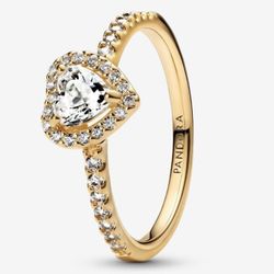 Size 6.5 Elevated Heart Ring 14k gold plating