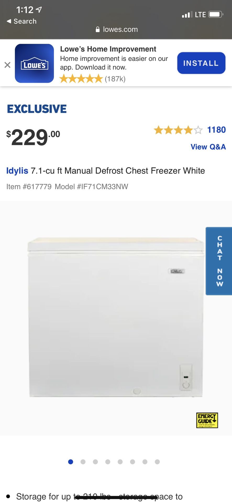 IDYLIS 7.1 Cubic Foot Deep Freezer for Sale in Columbia, SC OfferUp
