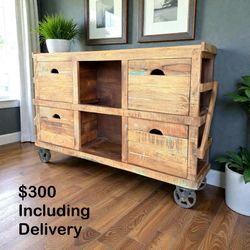 Rustic Industrial Solid Wood 61” Sideboard - Free Delivery 🚚